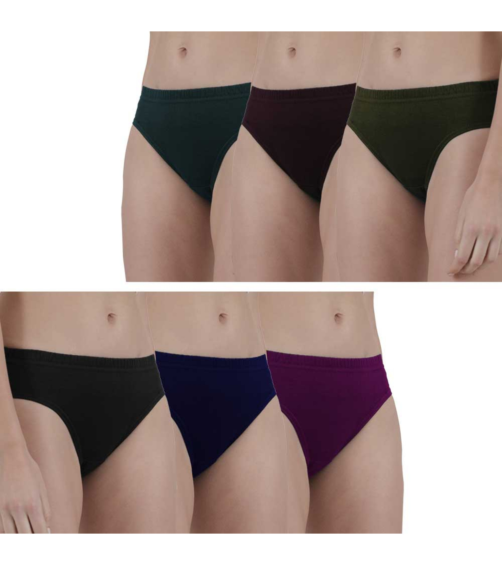 Vink Multicolor Womens Plain Panty Pack of 6